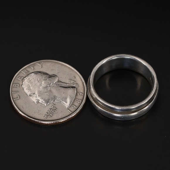 Sterling Silver 6mm Spinner Band Ring Size 7.5 Vintage - Picture 4 of 5